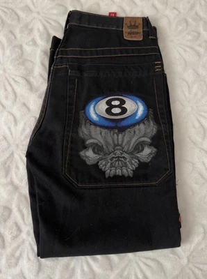 Jeans JNCO Vintage Dragon 8 bolas negros de pierna ancha Foto 1 de 4