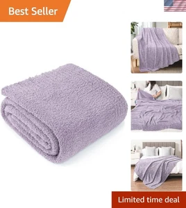 Luxury Lavender Lilac Throw Blanket - Super Soft Lightweight 60x80 Inches - Picture 1 of 10