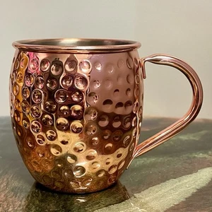 Vintage Hammered Copper & Stainless Steel Mug/Barware/Camping/Festival Cup - Picture 1 of 10