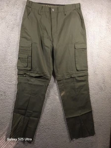 Boy Scouts of America Convertible Pants Youth Size 36 Green Cargo Canvas Uniform - Picture 1 of 9