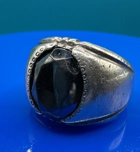 Designer Clark & Coombs Hämatit Antik Sterlingsilber Ring 3/4" breit - Bild 1 von 12