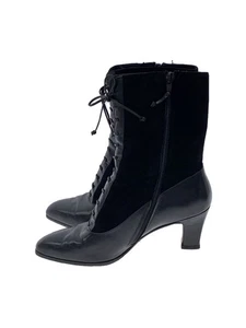 Salvatore Ferragamo Lace Up Boots UK9 Black Suede DU20871 Used - Picture 1 of 5