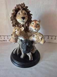 Home Interiors & Gifts “Big Cats” Figurine 2004 Home Decor Lion, Tiger, Lepord - Picture 1 of 8