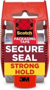 Cinta de Embalaje Scotch Secure Seal, Ultra Transparente, Confiable 1 Rollo, Transparente  - Imagen 1 de 9