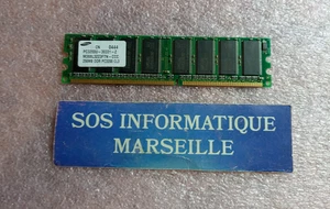 Barette Mémoire SAMSUNG 256MB DDR PC3200 CL3 PC3200U-30331-Z (M368L3223FTN-CCC) - Picture 1 of 4