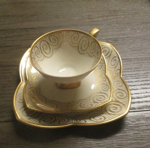 Vintage Alka Bavaria Gold Scroll Cup Saucer & Plate Set - Picture 1 of 6