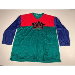 Tommy Hilfiger Vintage Colorblock Long Sleeve Mesh Jersey T-Shirt Men's XL - Picture 1 of 16