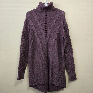MATILDA JANE Damen Pullover Dixie Speckle Zopfmuster Rollkragen Lila Größe S - Bild 1 von 12