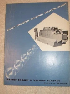Vintage Detroit Broach & Machine Katalog ~ kontinuierliches Räumen - Bild 1 von 1