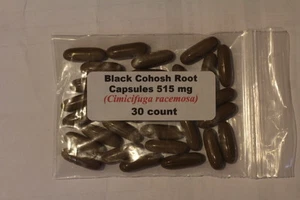 Black Cohosh Root Powder Capsules (Cimicifuga racemosa) 515 mg 30 count - Picture 1 of 1