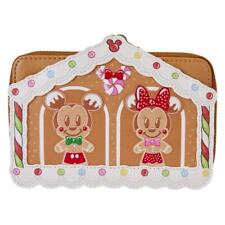 Loungefly Disney Mickey and Friends Gingerbread House 4 inch Faux Leather Zip-Ar
