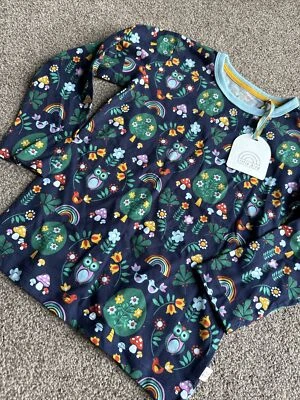 Little Bird By Jools Oliver 4-5 Years Woodland Print Owl Rainbow T-shirt - Image 1 of 4