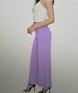 Johnny Women's Solid Casual Comfy Stretchy Wide Leg Palazzo Lounge Pants Size M - Picture 1 of 11