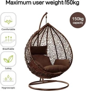 Hanging Egg Chair Outdoor Garden Furniture Patio Seat Pad Hammock Pod Seat Swing - Picture 1 of 19