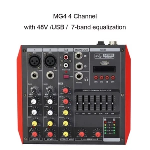 Pro 4 Way Channel Microphone Mixing Console Sound Mixer USB 48V BT - Picture 1 of 7