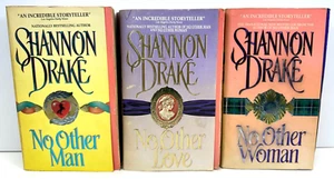 Shannon Drake Book lot of 3 Historical Romance Novels No Other Man Woman Love - Picture 1 of 9