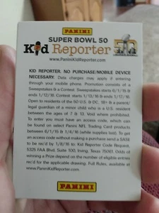 Panini Super Bowl 50 Kinder Reporter Karte Promo Einsatz Karte - Bild 1 von 3