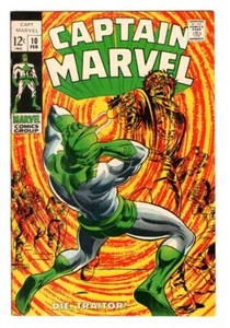 CAPTAIN MARVEL 10 (NM- 9.2) CAROL DANVERS / RONAN/ KREE / 1969 SILVER AGE * - Picture 1 of 2