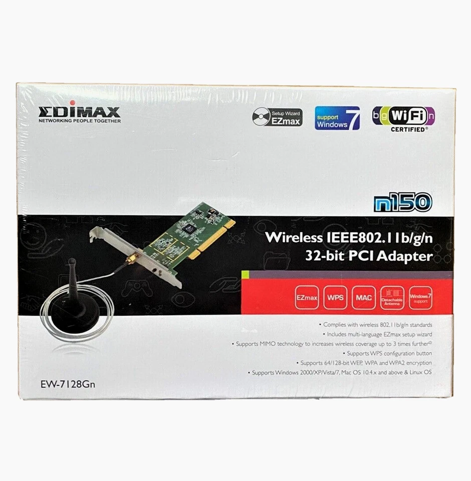 New Sealed Edimax EW-7128Gn Wireless IEEE802. 32 Bit PCI Adapter - Image 1 of 2