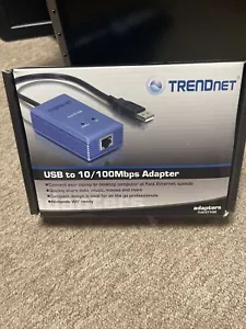 Trendnet TU2-ET100 USB to 10/100 Mbps Ethernet Adapter ** NEW IN BOX - Picture 1 of 2