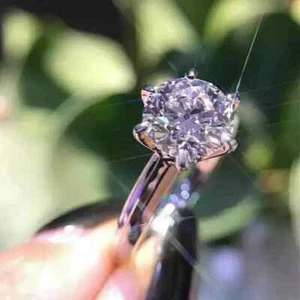 2.00 Ct Round Cut IGI Certified Lab Grown Diamond Solitaire Ring 14k White Gold - Picture 1 of 3