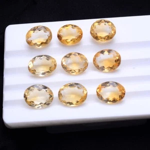 VVS 9 Piezas Citrino Natural Corte Ovalado Deslumbrante 11mm-12mm Enorme Lote de Gemas Sueltas - Imagen 1 de 5