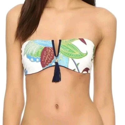 TORY BURCH Women Underwire Bandeau Print White Petite Small A000066 - Image 1 of 4