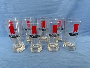 Vintage MICHELOB BEER Set of 8 Pilsner Glasses 5.75" tall Barware Advertising - Picture 1 of 8