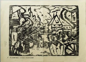 Espressionismo tedesco Friedrich Rosenkranz xilografia 1912 Der Sturm - Picture 1 of 1