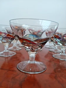 Nagel K&K Tiffany Styling Emaille Mundgeblasen Handbemalt Eisbecher Dessert Glas - Bild 1 von 6