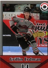 2022-23 Waterloo Black Hawks Hockey Griffin Erdman Trading Card Blackhawks USHL