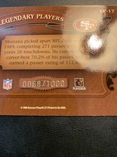 Cb51b Lp 17 Joe Montana 2006 Donruss classics legendary players/1000￼