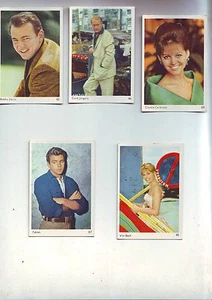 Lot 5 cartes vedettes portraits / de gum cards - années 60/70 bon etat - Picture 1 of 1