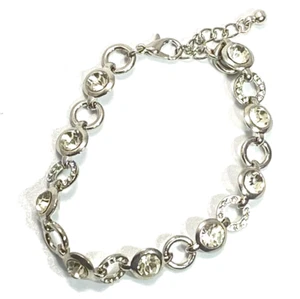 Silberfarbenes Armband mit Diamantperlen, Silberring & Diamantringperlen - Bild 1 von 12