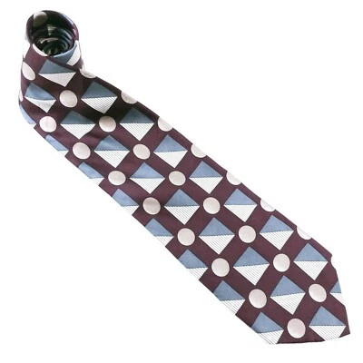Irvine Park Men Neck Tie 100% Silk Red Brown Gray Geometric 56 x 3.75 - NWOT - Image 1 of 4