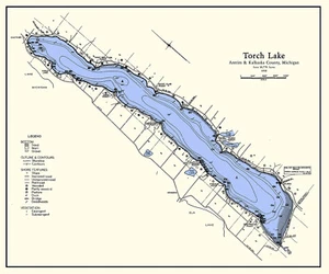 1958 Map of Torch Lake Antrim and Kalkaska County Michigan - Picture 1 of 3