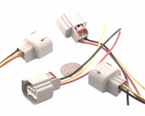 4X H13 9008 Headlight Connector Pigtail – Fits Ford Dodge Jeep Toyota Harness - Picture 1 of 4