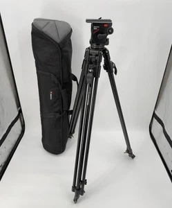 Manfrotto 3182 Tripod Legs, 503 Pro Video Head MBAG100P Padded Bag Made In Italy - Picture 1 of 11