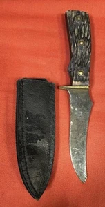 Vintage 1950's Imperial  Hunting Knife  w/ Leather Sheath 9 " - Picture 1 of 9