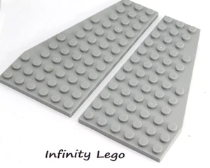 Pair LEGO Light Bluish Grey Plate Wing 6 x 12 Left & Right Wedge (30355 30356) - Picture 1 of 2