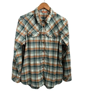 L.L. Bean Oversized Plaid Shirt With Hand Pockets Organic Cotton Blend Women's M - Picture 1 of 9
