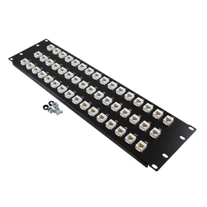 NavePoint 3U (5.25") 19 Inch Panel with 48 Cat6 Mini-Couplers - Picture 1 of 3