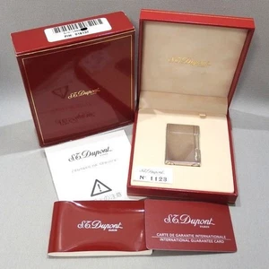 S.T.Dupont Gas Lighter GATSBY Silver Stripe with Box - Picture 1 of 9
