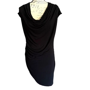 Michael Kors Draped Front Side Ruching Little Black Dress Medium - Picture 1 of 5