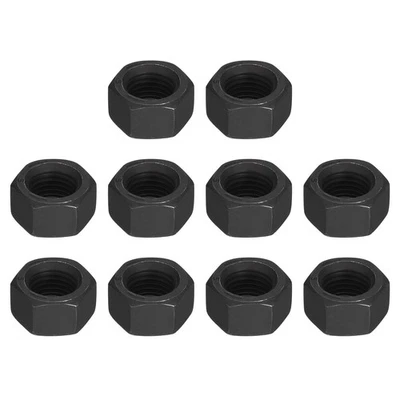 10 Stück 3/8-24 UNF Sechskantmuttern Kohlenstoffstahl Grade 8.8 Schwarzoxid Sechskantmutter - Bild 1 von 4