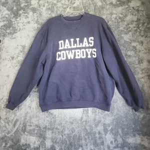 Dallas Cowboys Sweatshirt Mens Large Pullover NFL Vintage Reebok Fleece Blue - Picture 1 of 9