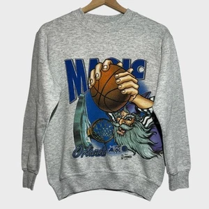 Vtg 1990s Salem Sportswear Orlando Magic Gray Wraparound Sweatshirt Youth Large - Picture 1 of 6