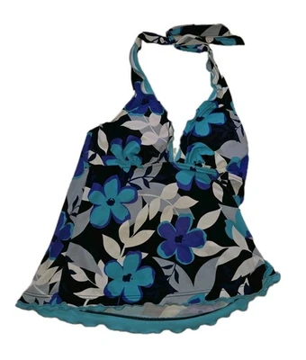 Top de baño Caribbean Joe floral halter SOLO multicolor talla Tankini 10 acolchados  Foto 1 de 4