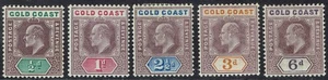 GOLD COAST 1902 KEVII RANGE TO 6D WMK CROWN CA - Picture 1 of 2
