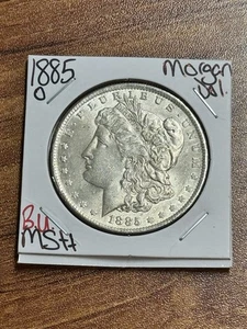 1885 O Morgan Silver Dollar BU Brilliant Uncirculated MS+ U.S. $1 Coin (Raw17052 - Picture 1 of 2